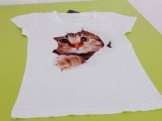 2 Camisetas Gato Estampado Talla M y S