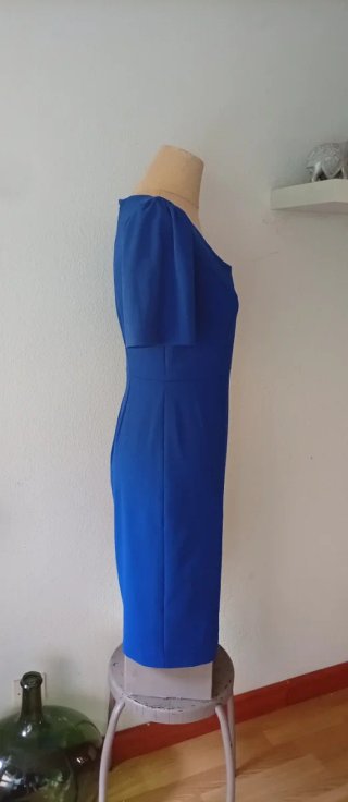 Vestido Midi Tubo Lápiz Azul Calvin Klein Evento
