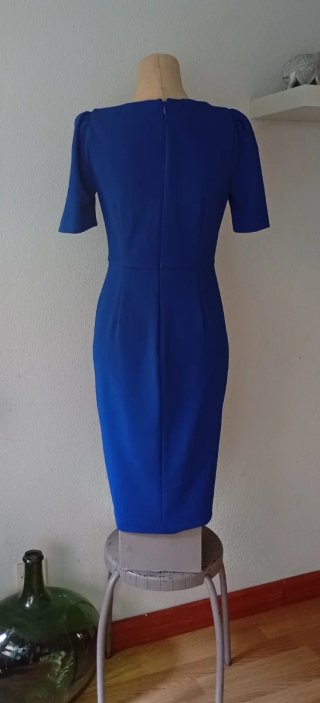 Vestido Midi Tubo Lápiz Azul Calvin Klein Evento