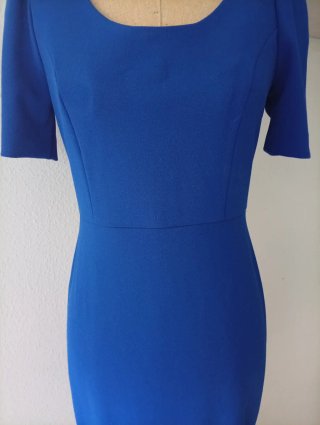 Vestido Midi Tubo Lápiz Azul Calvin Klein Evento
