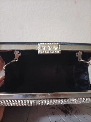 Bolso Clutch Fiesta Strass Plateado