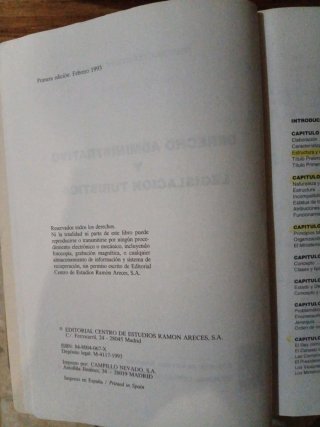Libro de Derecho Administrativo y Legislación Turí