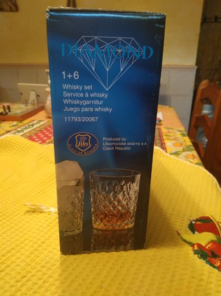 Licorera y 6 Vasos Cristal Bohemia