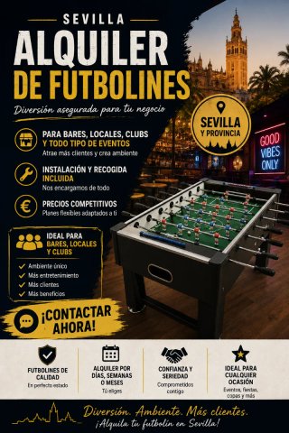 FUTBOLÍN GRATIS PARA TU BAR SEVILLA