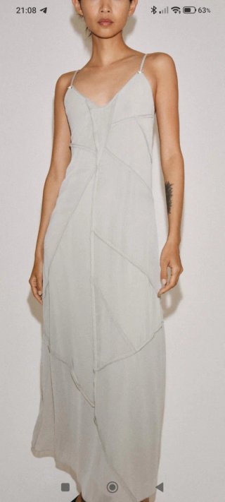 Vestido midi Zara gris