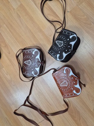 Bolso y fajín cuero Virgen del Rocío