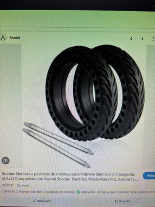 Ruedas Macizas 8,5x2 para Xiaomi + Palancas