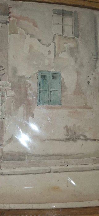 Pintura antigua acuarela impresionista