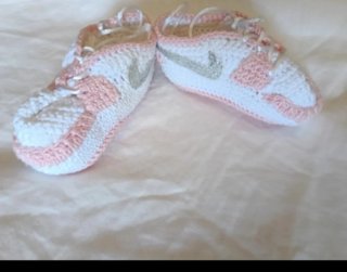 Scarpine neonata stile Nike rosa/bianco