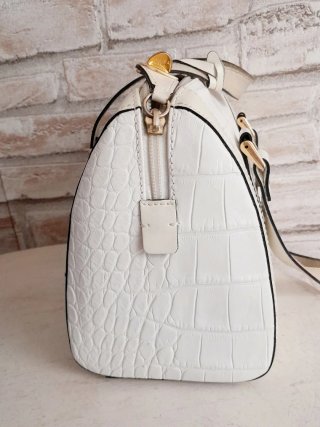 Borsa Barbara Milano Bianca Coccodrillo