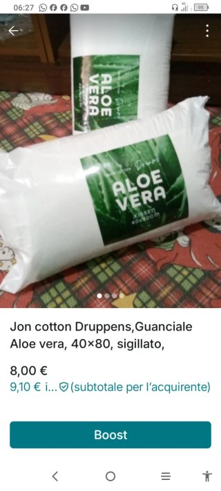 Jon cotton Guanciale Aloe Vera 40x80