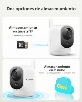 COCOCAM 4G Camara Vigilancia Interior 2K 6000mAh