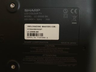 Sharp AQUOS LC-20S5E-BK TV