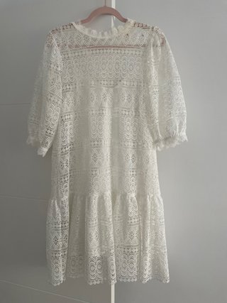 Vestido blanco encaje talla M Salsa. Puede ser L