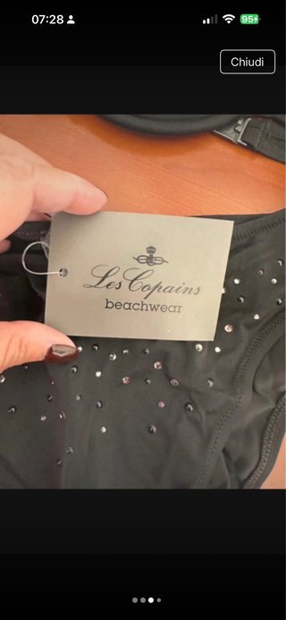 Bikini Les Copains nero con strass