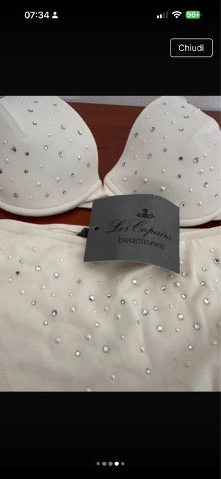 Bikini Les Copains bianco con strass