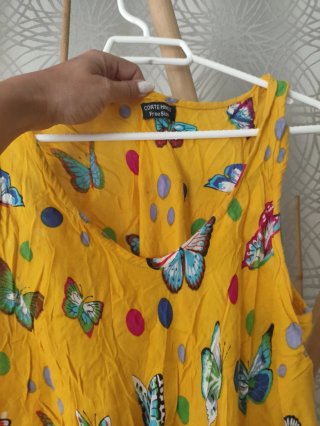 Vestido largo corte hindú mariposas m l