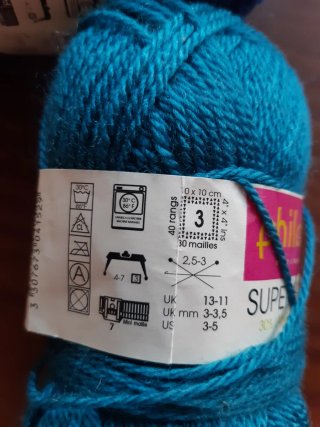 Lana PHILDAR Super Baby – 5 ovillos tonos azules