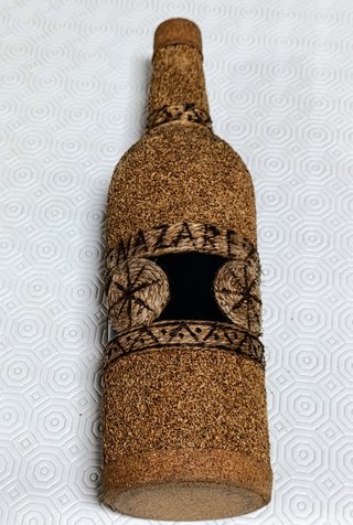 Conjunto garrafa e copos vintage vidro e cortiça