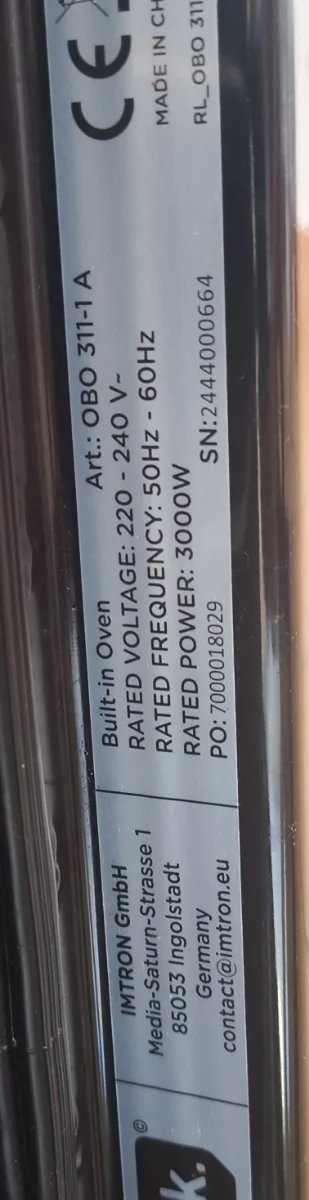 Horno OK para reparar o piezas OBO 311-1 A