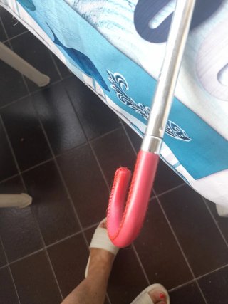 Paraguas infantil lunares rojo y blanco