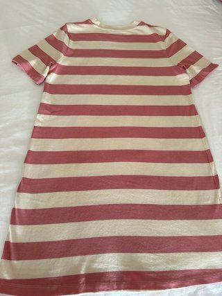 Vestido rayas Sezane beige y rosa