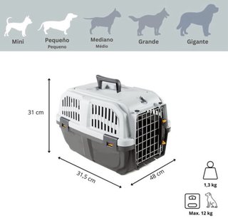 Transportín para perros negro y gris