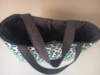 Conjunto Bolso y Neceser Animal Print Azul