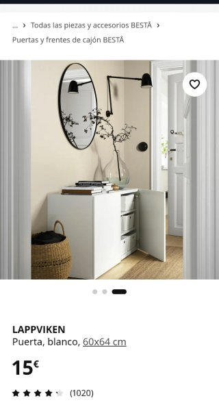 LAPPVIKEN Puerta Blanco + Bisagra Presión