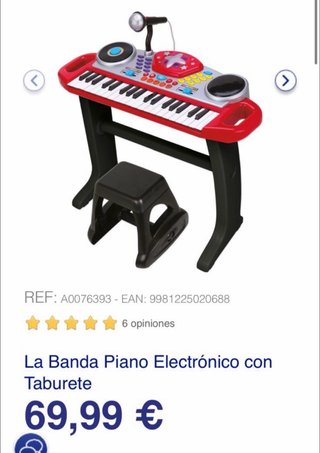 Teclado musical infantil con micrófono y asiento