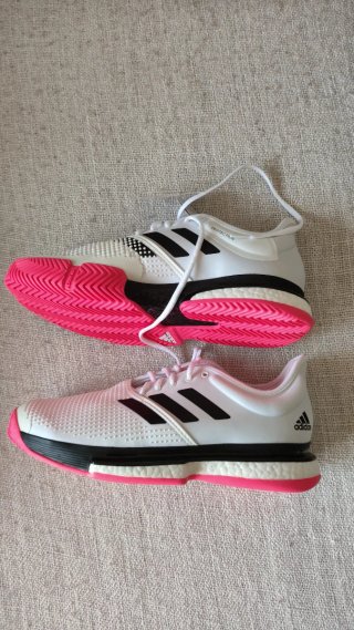 Zapatillas Adidas Sole Court M - Blancas y Rosas