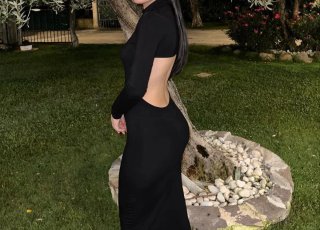Abito lungo nero donna