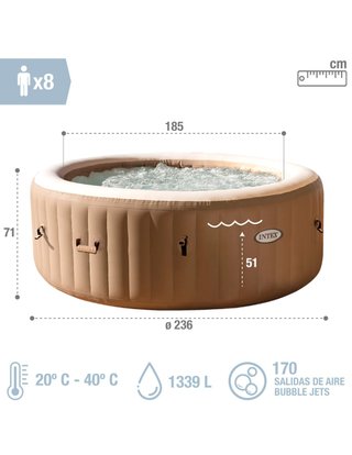 Spa burbujas INTEX para 8 personas 1.339 litros