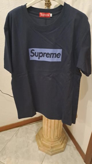 Supreme T-shirt Box Logo Blu/Nero Taglia l