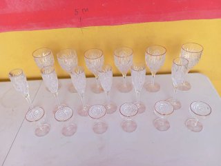 Juego copas y vasos cristal