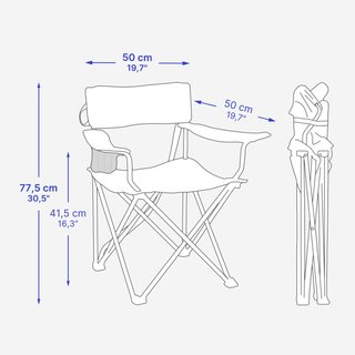 Silla plegable de camping con reposabrazos Quechua Basic