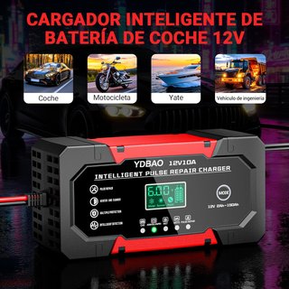Cargador Batería Coche 10A 12V Inteligente
