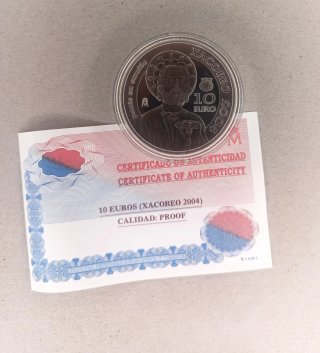 MONEDA  10€ PLATA XACOBEO 2004 PROOF