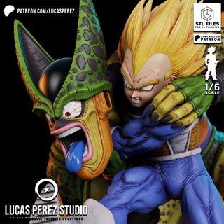 Figura Resina Vegeta vs Cell Dragon Ball Z