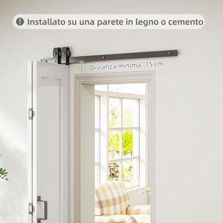 Puerta Corredera de Libro 70X210 Cm, Puerta Plegable de Cartera con Manija y Superficie Pintable, Blanca