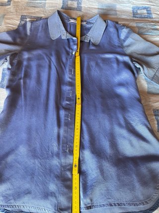 Camicia donna maniche corte blu Seta
