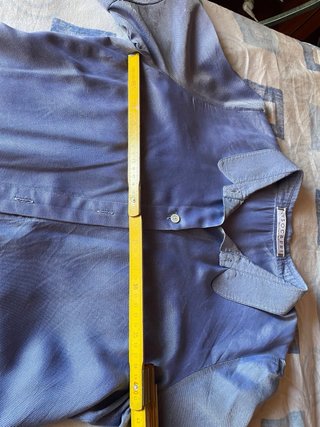Camicia donna maniche corte blu Seta