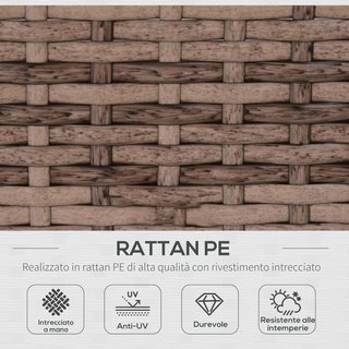 Sofá de Jardín Exterior de Rattan de 7 Piezas, Conjunto de Muebles con Mesa y Sofá Modular con Cojines, Gris