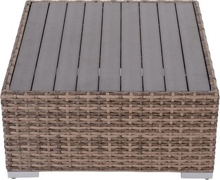 Sofá de Jardín Exterior de Rattan de 7 Piezas, Conjunto de Muebles con Mesa y Sofá Modular con Cojines, Gris