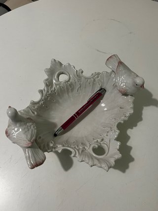 Centro de mesa porcelana con pájaros