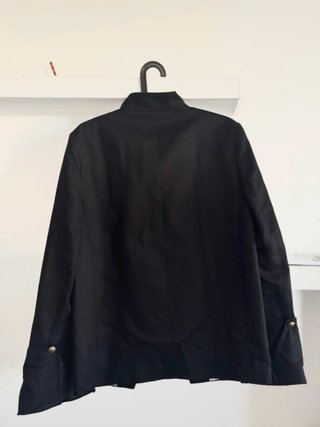 Blazer Zara Lino Negro/Blanco