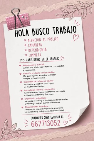 Busco trabajo.