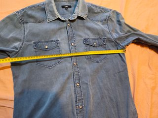 Camicia Jeans Uomo Cotone Blu