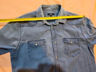 Camicia Jeans Uomo Cotone Blu