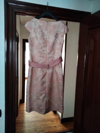 Conjunto vestido y chaqueta rosa talla 42